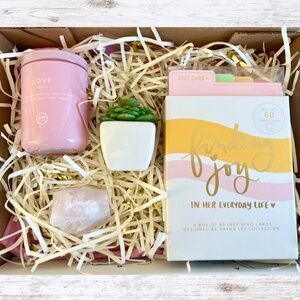 Self Care Finding Joy Handpicked Gift Box with daily inspirational cards